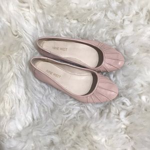 Blush pink leather Nine West ballet flats
